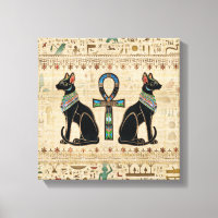 Egyptian Cats and ankh cross
