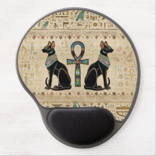Egyptian Cats and ankh cross Gel Mouse Mat