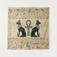 Egyptian Cats and ankh cross