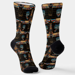 Egyptian Cats and Eye of Horus pattern Socks