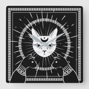 Egyptian Cats Square Wall Clock