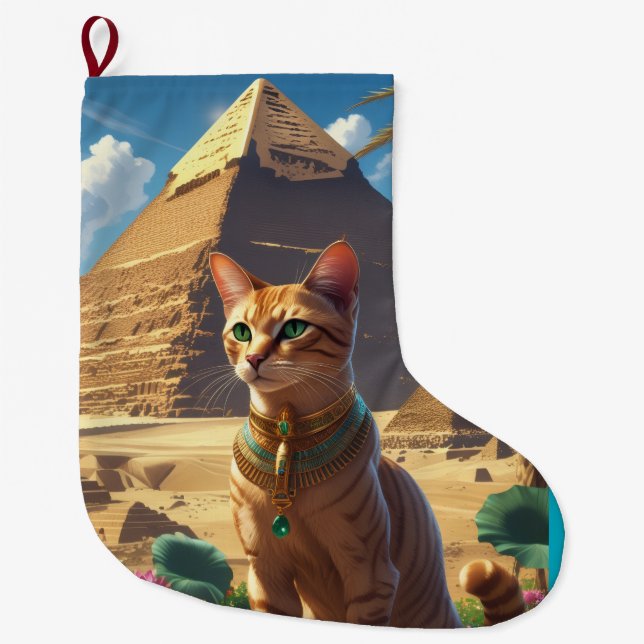 Egyptian christmas large christmas stocking (Front)