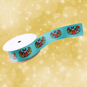 Egyptian Colourful Bold Vibrant Scarab Beetle Satin Ribbon