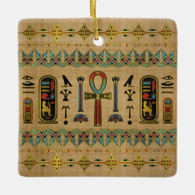 Egyptian Cross - Ankh Ornament on papyrus (Front)