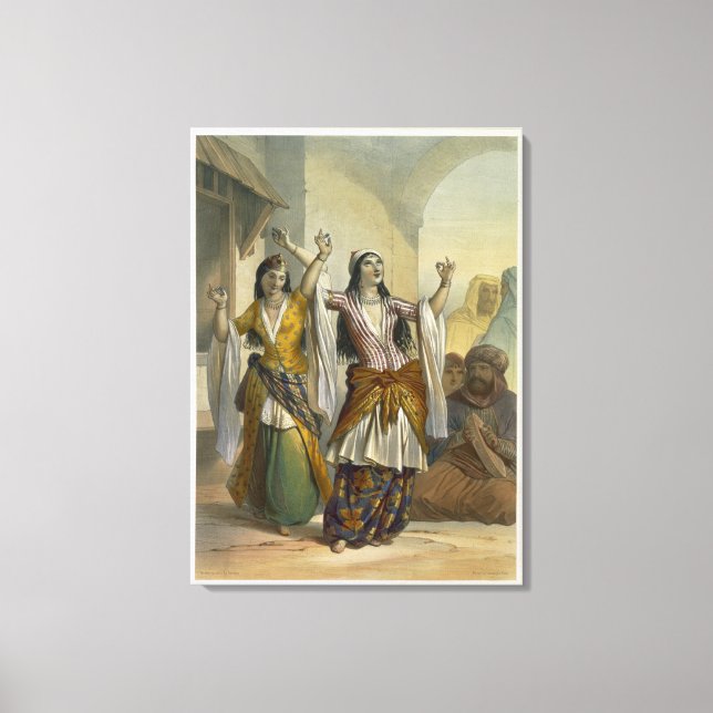 Egyptian Dancing Girls Performing the Ghawazi at R Canvas Print (Front)