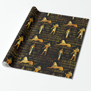Egyptian Decorative hieroglyphics Pattern Wrapping Paper