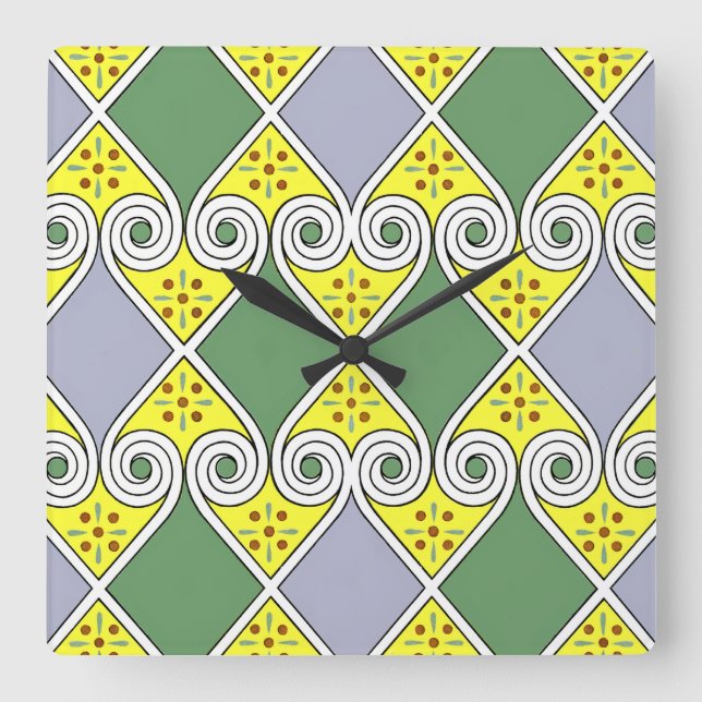 Egyptian Design #9 at Emporio Moffa Square Wall Clock (Front)