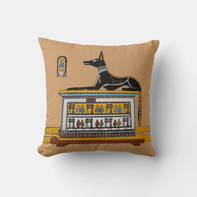 Egyptian Dog Throw Pillow (Front)