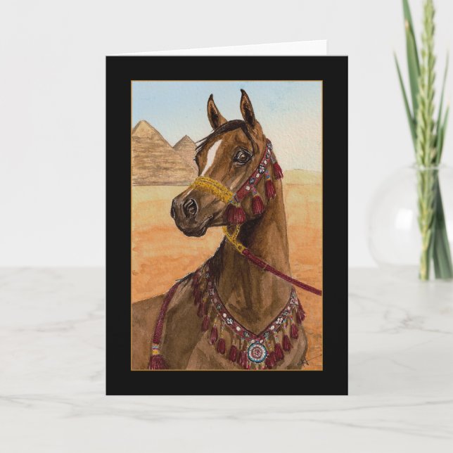Egyptian Dream Arabian horse greeting card (Front)