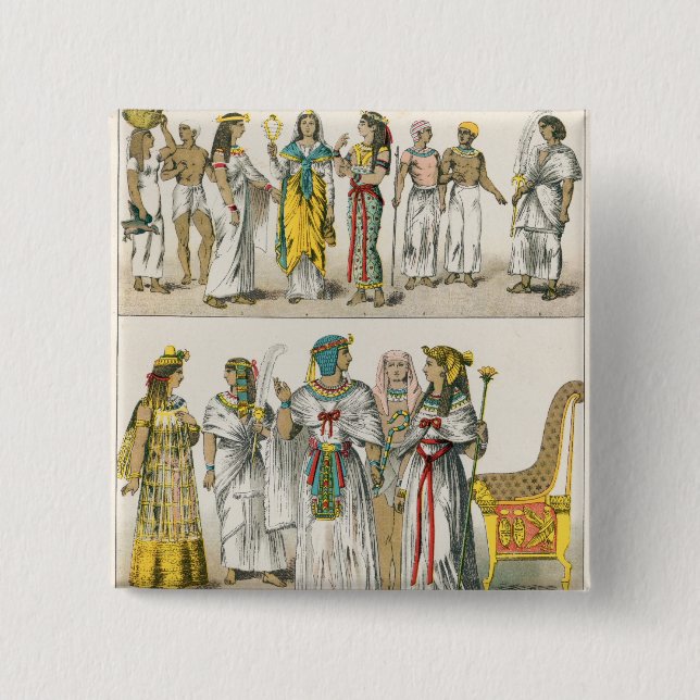 Egyptian Dress, from 'Trachten der Voelker' 15 Cm Square Badge (Front)