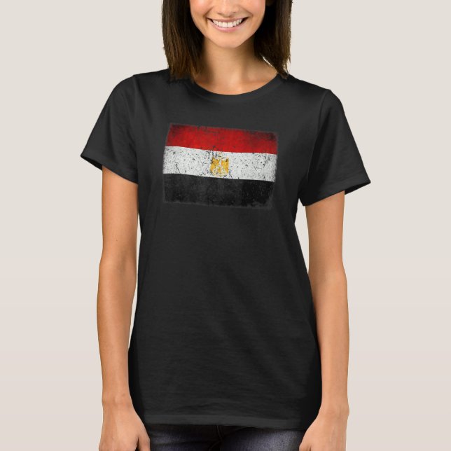 Egyptian Eagle Flag Of Egypt Souvenir Red White Bl T-Shirt (Front)