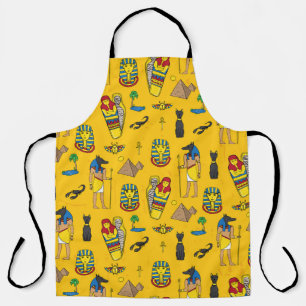 Egyptian elements, Anubis, pyramids pattern. Apron