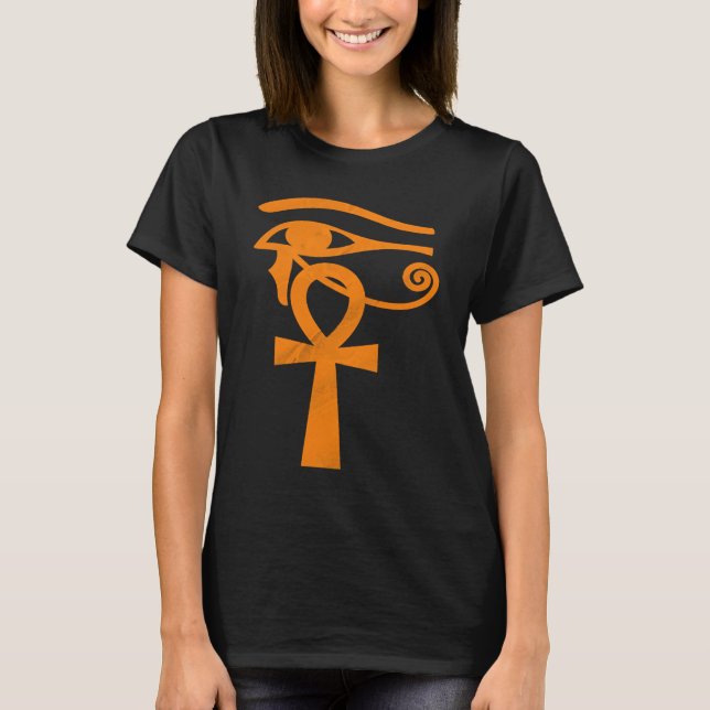 Egyptian Eye Of Horus Ankh Egypt Archaeologist T-Shirt (Front)
