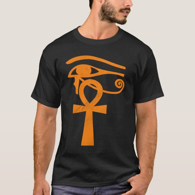 Egyptian Eye Of Horus Ankh Egypt Archaeologist T-Shirt (Front)