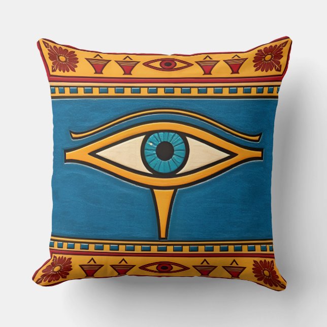 Egyptian Eye of Horus, Eye of Ra Egypt Deity Cushion (Front)