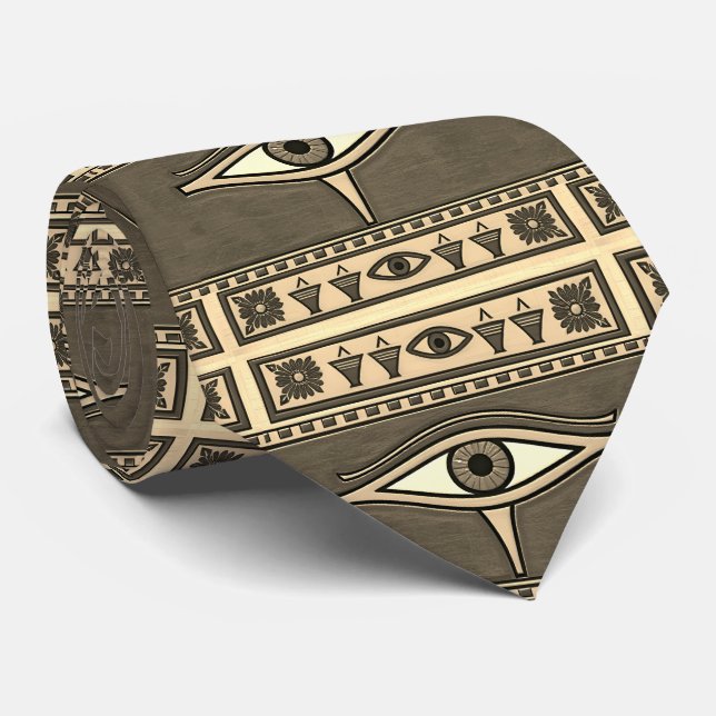 Egyptian Eye of Horus, Eye of Ra Egypt Deity Tie (Rolled)