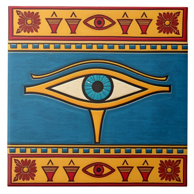 Egyptian Eye of Horus, Eye of Ra Egypt Deity Tile (Front)