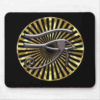Egyptian Eye of Horus Gold and Black Mouse Mat
