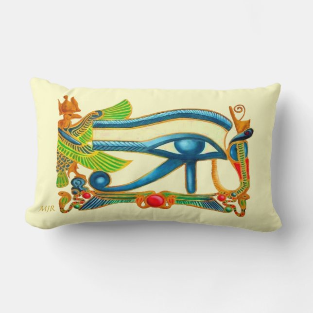 Egyptian Eye of Horus - Monogram Lumbar Cushion (Front)