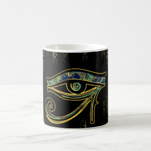Egyptian Eye of Horus  on hieroglyphics and marble Coffee Mug