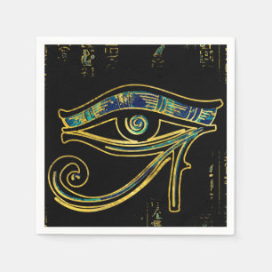 Egyptian Eye of Horus  on hieroglyphics and marble Napkin
