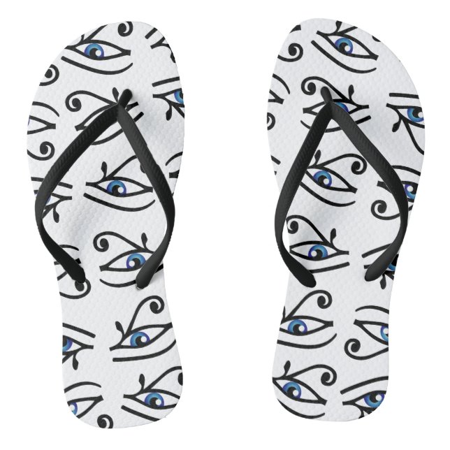 Egyptian Eye of Horus or wadjet Flip Flops (Footbed)