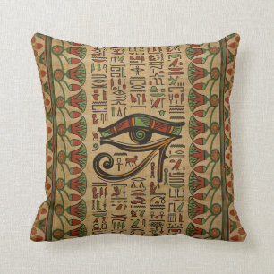 Egyptian Eye of Horus Ornament on papyrus Cushion