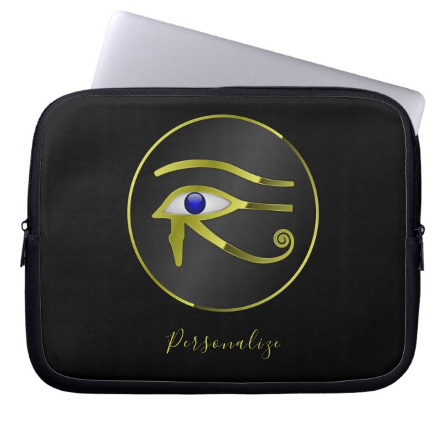 Egyptian Eye of Horus Ra Personalise Laptop Sleeve (Front)