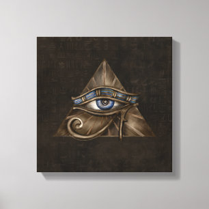 Egyptian Eye of Horus - Wadjet Digital Art Canvas Print