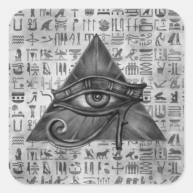 Egyptian Eye of Horus - Wadjet Digital Art Square Sticker (Front)
