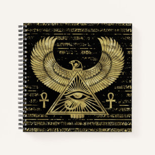 Egyptian Eye of Horus - Wadjet Gold and Black Notebook