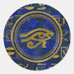 Egyptian Eye of Horus - Wadjet Lapis Lazuli Classic Round Sticker