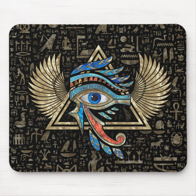 Egyptian Eye of Horus - Wadjet Ornament Mouse Mat (Front)