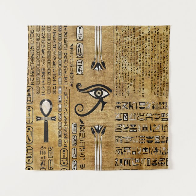 Egyptian Eye of Horus - Wadjet Ornament Tapestry (Front)