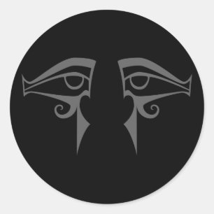 egyptian eyes horus and isis classic round sticker