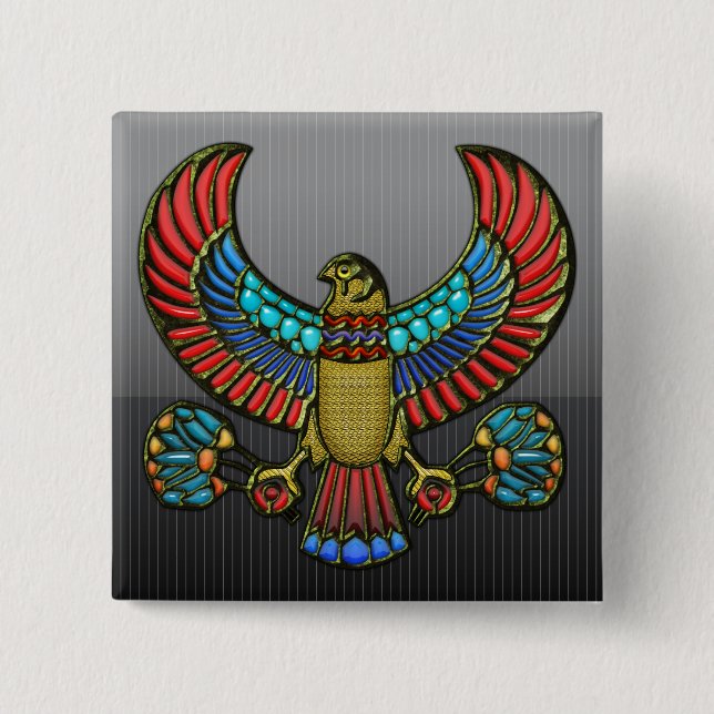 Egyptian Falcon 15 Cm Square Badge (Front)