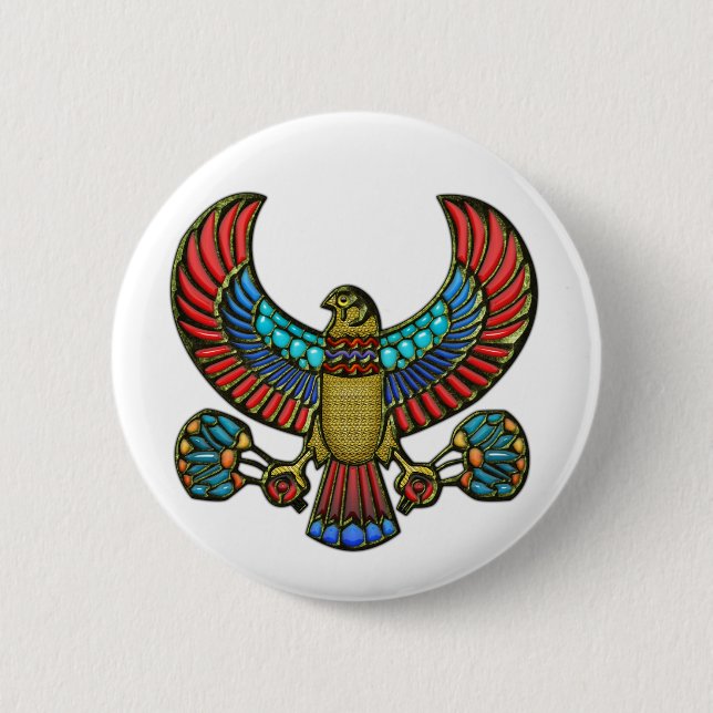 Egyptian Falcon 6 Cm Round Badge (Front)