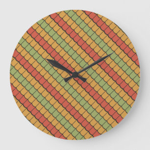 Egyptian Feathers Red Yellow Round Wall Clock