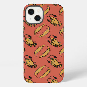 Egyptian Fish and Crocodile on Red iPad Case