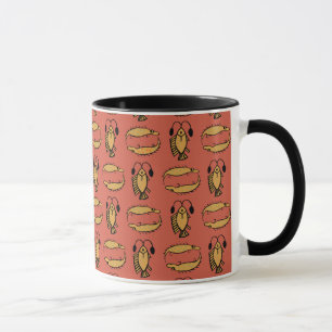 Egyptian Fish, Crocodile on Red Ringer Coffee Mug