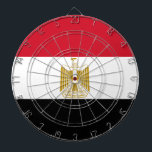 Egyptian flag dartboard<br><div class="desc">Flag of Egypt: It consists of three horizontal bands,  red,  white and black,  with the national emblem of Egypt.</div>