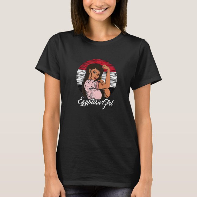 Egyptian Flag Egypt Egyptian Girl   T-Shirt (Front)