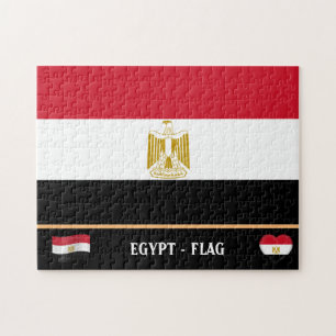 Egyptian Flag & Egyptian country / Egypt Jigsaw Puzzle