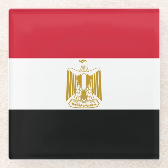 Egyptian flag glass coaster (Front)