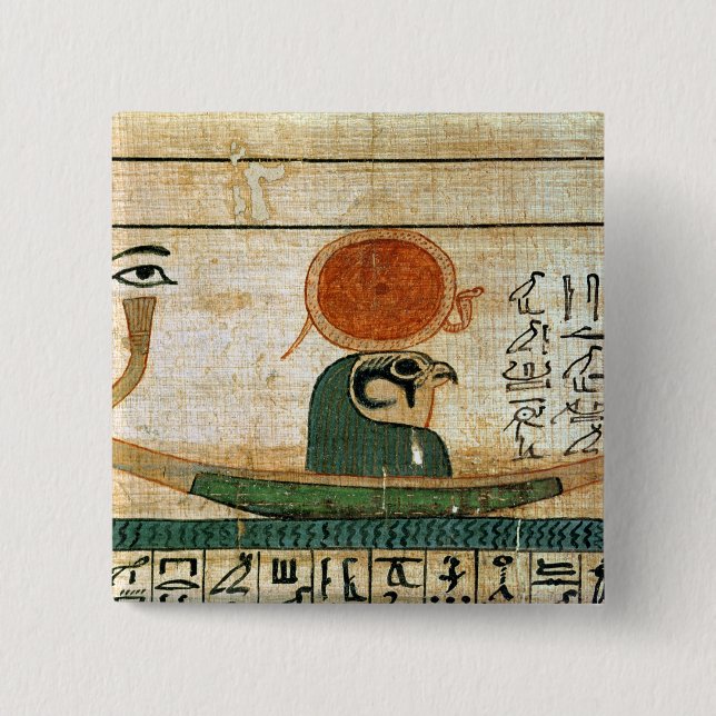 Egyptian funerary papyrus 15 cm square badge (Front)