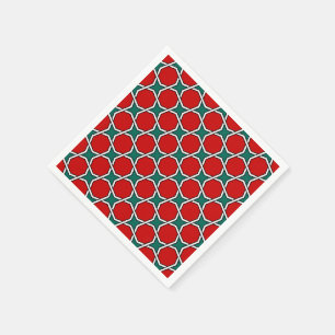 Egyptian geometric fourfold in red and green napkin