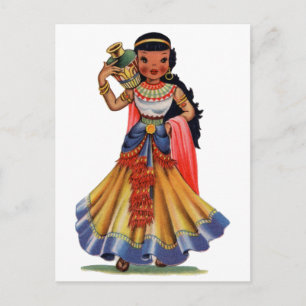 Egyptian girl in traditional dress postcard
