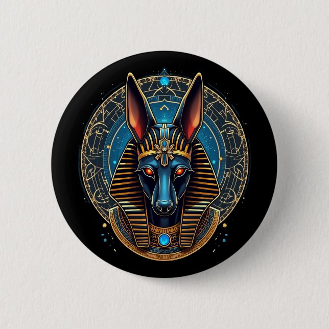 Egyptian God Anubis Ancient Egypt Mythology 6 Cm Round Badge (Front)