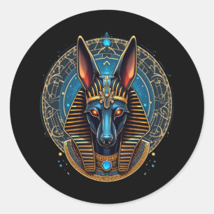 Egyptian God Anubis Ancient Egypt Mythology Classic Round Sticker