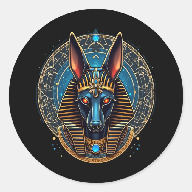 Egyptian God Anubis Ancient Egypt Mythology Classic Round Sticker (Front)